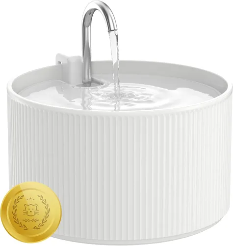 Miniatura 10 de Fuente de Agua de Cerámica para Gatos Lawfery, Fuente para Gatos de 2.1L/71oz con 3 Filtros de Carbón y 2 Bombas de Agua, Fuente de Agua