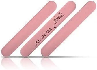 Iridesi - Mini limas de uñas color rosa, 3.5 pulgadas de largo por 1/2 pulgada de ancho, grano 280/320, 12 limadoras de uñas por paquete