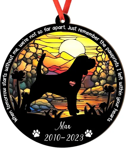 Miniatura 59 de Adorno personalizado para atrapasoles de sabueso afgano, adorno de Navidad de sabueso afgano – Regalo para perro amante, sabueso afgano