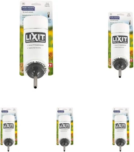 Lixit Botellas de agua de boca ancha sin BPA para conejos, hurones, cobayas, ratas, chinchillas, hámsters, ratones, erizos, jerbos y otros animales