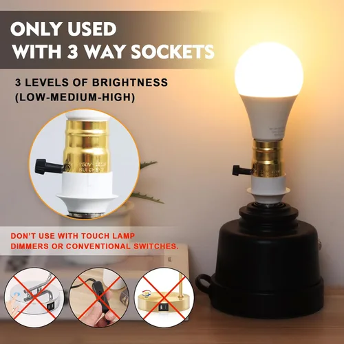 Miniatura 4 de Bombillas de 3 vías 50 100 150 blanco cálido, A19 3000K, 5/10/15W ahorro de energía 500 1000 1500 lúmenes, bombillas LED de base E26 perfectas