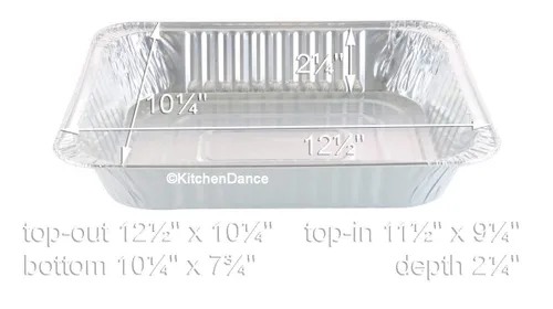 Miniatura 7 de KitchenDance 53900 - Sartenes desechables de papel de aluminio de colores para mesa de vapor, de tamaño medio, bandeja rectangular para hoteles
