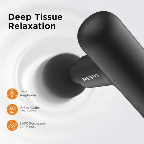 Miniatura 4 de NEPQ Mini Pistola de Masaje, Potente Pistola de Percusión de Tejido Profundo Portátil para Músculos Fasciales, Masajeador de Cabeza, Cuello
