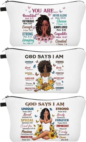 Miniatura 21 de Bolsa de maquillaje afroamericana para monedero, bolsas de cosméticos negras afro para mujer, regalo inspirador, pequeña bolsa de cosméticos
