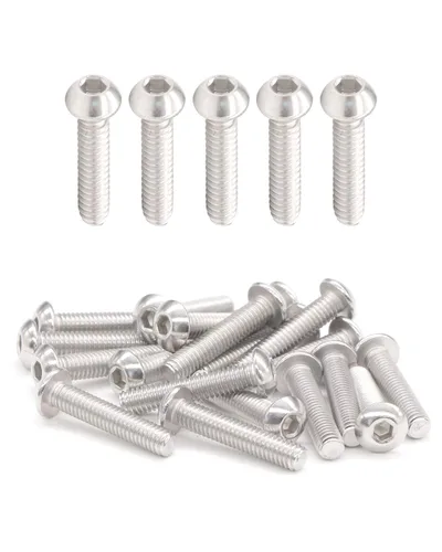 Tornillos de cabeza de botón M4 x 1 pulgada (50 unidades) 18-8 Acero inoxidable 304 Allen Tornillo de máquina de rosca completa ISO7380 | por