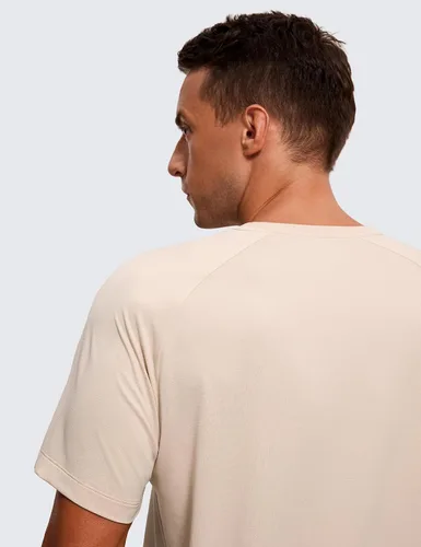 Miniatura 3 de CRZ YOGA Crewneck Workout Shirts for Men - Quick Dry Running Athletic T-Shirts Lightweight Basic Tops