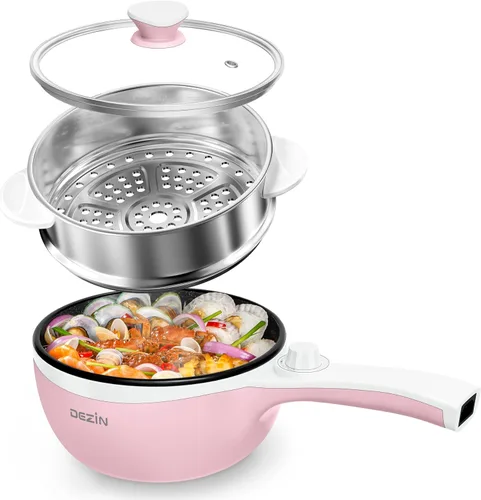Miniatura 12 de Dezin Olla Caliente Eléctrica Mejorada, Sartén Antiadherente, Olla Eléctrica Rápida para Fideos, Olla Caliente Portátil Mini de 1.5L para Bistec