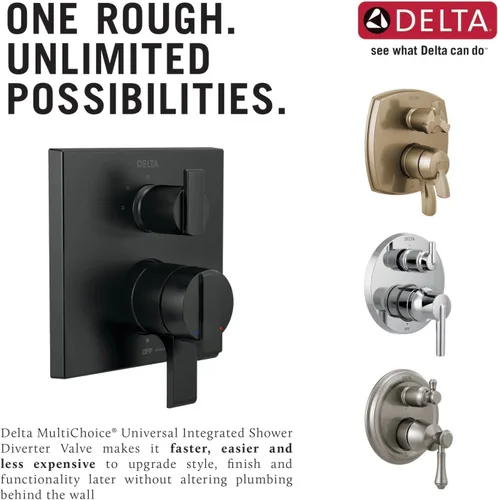 Miniatura 4 de Delta Faucet R22000 MultiChoice - Válvula universal de 3 ajustes, 6 ajustes, desviador integrado de ducha personalizado, kit de válvula de ducha sin