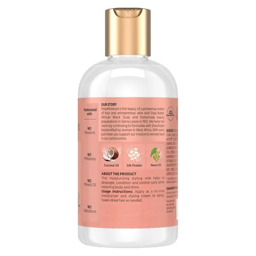 Miniatura 2 de SheaMoisture Curl & Style Milk Coco e Hibisco con Proteína de Seda y Aceite de Neem para Cabello Grueso, Definido y Rizado Comercio Justo, Sin