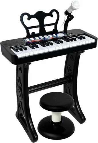 Miniatura 14 de Love & Mini - Piano/teclado de juguete para niños de 3 a 5 años como regalo de cumpleaños, con 24 teclas, color rosa; instrumento musical de juguete
