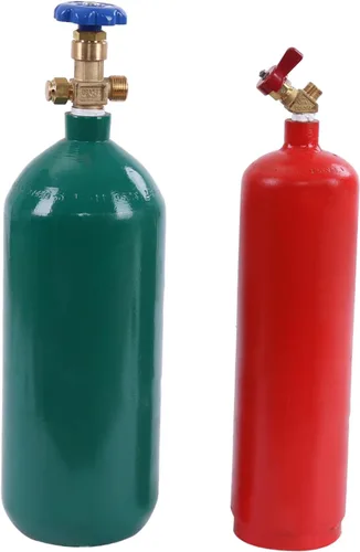 Miniatura 4 de Kit de antorcha de oxiacetileno, soplete de soldadura Boquilla de latón de tubo largo con reguladores de calibre Antorcha de soldadura de gas