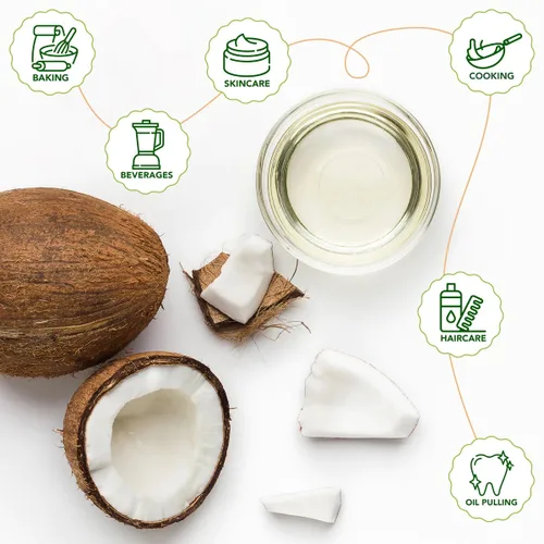 Miniatura 6 de Miracle Palm Aceite de coco virgen, 128 onzas líquidas (paquete de 1), orgánico USDA, sin OMG, crudo y sin refinar, ideal para la piel, el cabello