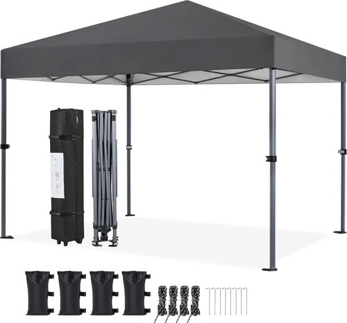 Miniatura 16 de Yaheetech Toldo desplegable de 6.6 x 6.6 pulgadas, tienda de campaña instantánea portátil para exteriores, kiosco comercial con bolsa de transporte