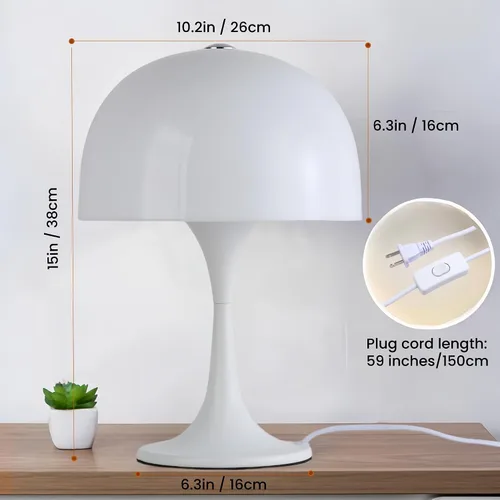Miniatura 5 de Lámpara de mesa moderna y elegante para dormitorio, lámpara de mesa de 3 luces LED para sala de estar, oficina, lámpara de escritorio de hongo
