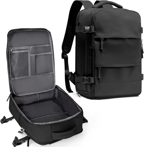 Miniatura 16 de coowoz Mochila grande de viaje para mujeres y hombres, mochila de transporte, mochila para senderismo impermeable, mochila deportiva para Rosa