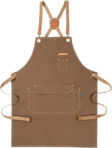 Miniatura 14 de Delantal de chef para hombres y mujeres con paquete de regalo, delantal de espalda cruzada con bolsillos para cocina, horneado, artista, pintura