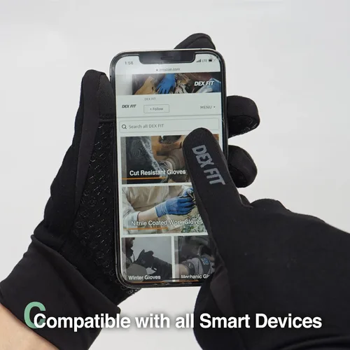 Miniatura 5 de Guantes de invierno cálidos DEX FIT LG201 con forro de vellón térmico, ideales para correr, hacer senderismo o ciclismo al aire libre en climas Negro