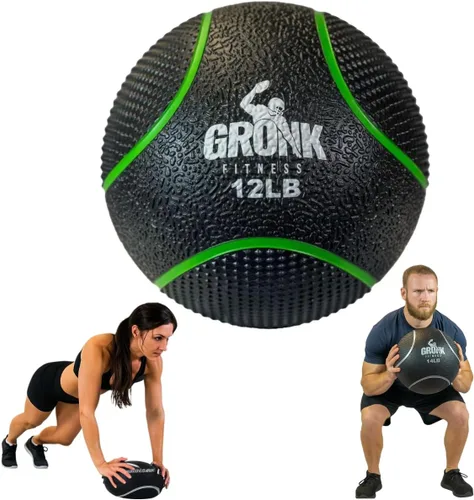 Miniatura 10 de Gronk Fitness Pelota medicinal de alta calidad, pelota medicinal con peso antideslizante, gran bola de pared para entrenamientos de cuerpo completo