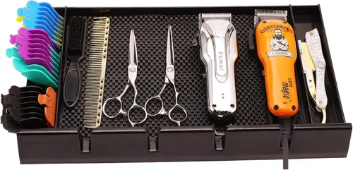 Miniatura 10 de Caja de almacenamiento de peluquería, soporte para herramientas de peluquería, caja de almacenamiento grande desmontable multifuncional, soporte