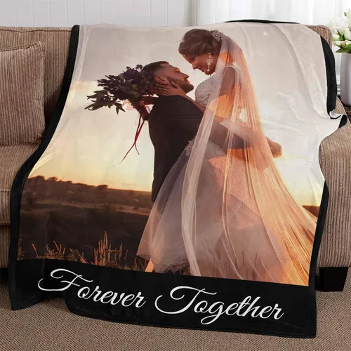 Miniatura 2 de Artsadd Mantas personalizadas con texto fotográfico, mantas de collage personalizadas con mis propias imágenes, fabricadas en Estados Unidos