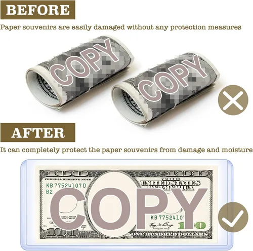 Miniatura 5 de Yexiya 600 soportes para billetes de dólar de PVC, fundas protectoras transparentes para billetes, 6.9 x 2.95 pulgadas
