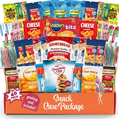 Sweet Choice (40 unidades) ultimate sampler barras mezcladas, galletas, patatas fritas, caja de aperitivos para la oficina, reuniones, escuelas,