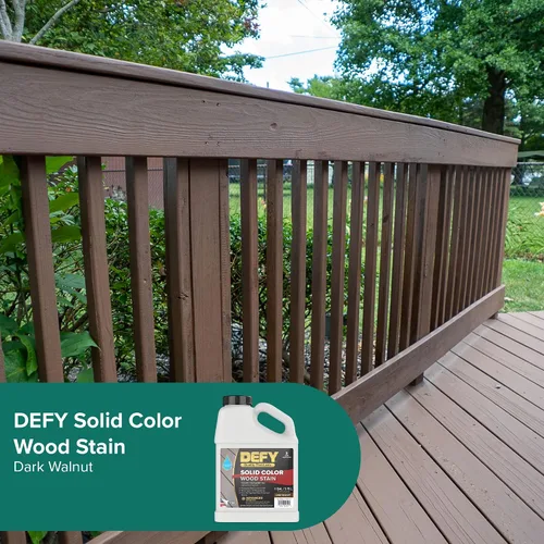 Miniatura 5 de DEFY Tinte de madera de color sólido DW-Solid – Resistente a los rayos UV, opaco, pintura exterior y valla – 1 galón Nogal oscuro