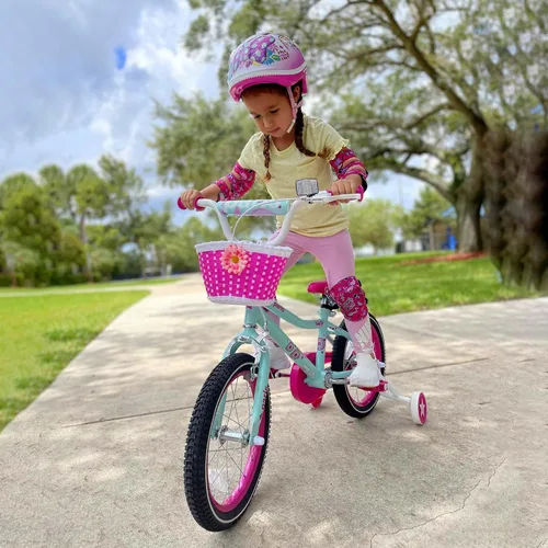 Miniatura 4 de JOYSTAR Paris Girls Bike for Ages 3-8 Years Old, 14 16 18 20 Inch Kids Bike with Training Wheels, Basket and Handbrake, Multiple