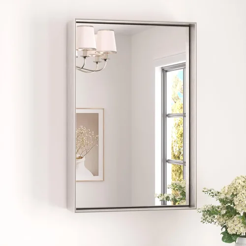 Miniatura 33 de Keonjinn - Espejo rectangular con marco negro para baño de 40 x 30 pulgadas, espejo de pared para sobre el lavabo, espejos de tocador de metal
