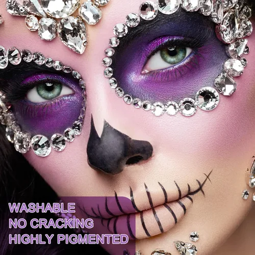 Miniatura 5 de MEICOLY Pintura facial color morado claro crema, tubo grande de 2.37 onzas, pintura de cuerpo completo a base de agua para adultos y niños, pintura