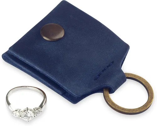 Soporte de cuero para llavero, funda de viaje para anillo de boda, soporte para anillo de compromiso, bolsa para anillos, soporte para anillos de