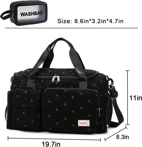 Miniatura 9 de Pequeña bolsa de gimnasio para mujer, bolsa de viaje con compartimento para zapatos