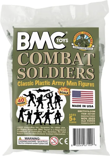 Miniatura 6 de BMC Classic OD Green Plastic Army Men - 40 figuras de soldado de la Segunda Guerra Mundial - Fabricado en Estados Unidos