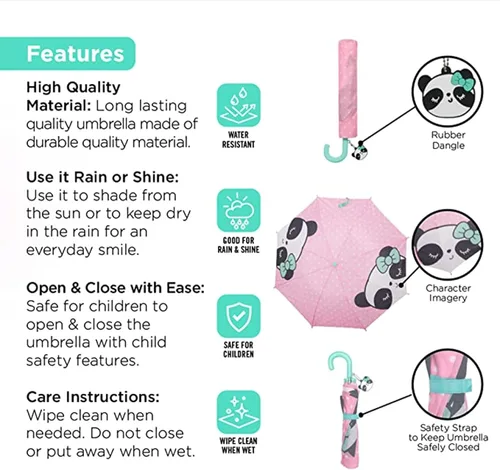 Miniatura 3 de Kids Umbrella for Girls and Boys & Rain Coats Set -Toddler Umbrellas Kids Raincoat Boys Girls Jacket (3-9 Years)