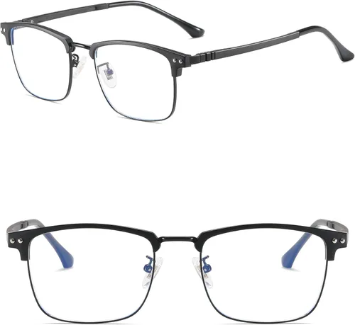 Miniatura 2 de GUZTAG - Lentes de bloqueo de luz azul, anteojos cuadrados para computadora para mujeres/hombres, marco de anteojos antifatiga ocular, gafas