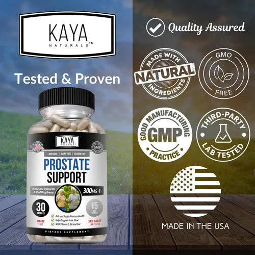 Miniatura 4 de Kaya Naturals Soporte de próstata Saw Palmetto, potente bloqueador de DHT para el crecimiento del cabello, promueve el sueño, reduce la micción