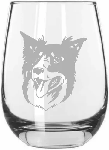 Miniatura 252 de Sakhalin Husky Dog - Copa de vino grabada personalizada de 15.25 onzas sin tallo