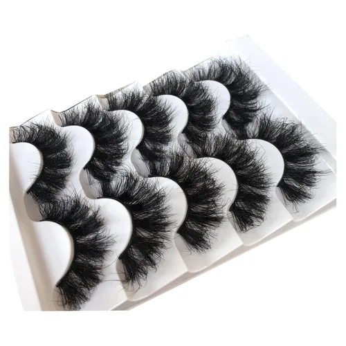 Miniatura 5 de Pestañas postizas esponjosas 3D de visón sintético, pestañas postizas dramáticas de 0.866 pulgadas, paquete de pestañas postizas largas y gruesas, 5