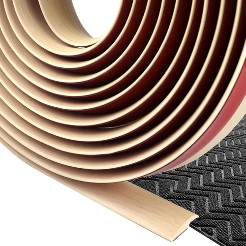 Miniatura 31 de Tira de transición de suelo autoadhesiva para alfombras y pisos, tira de borde de PVC para transición de umbral adecuada para umbral de altura Negro