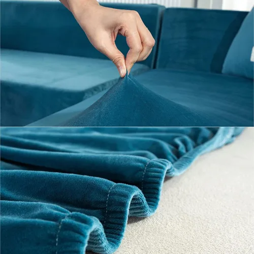 Miniatura 5 de ZPEE Fundas de sofá cortas elásticas de felpa, funda de sofá antideslizante para sofá cama, protector de sofá suave para perros, fundas de sofá