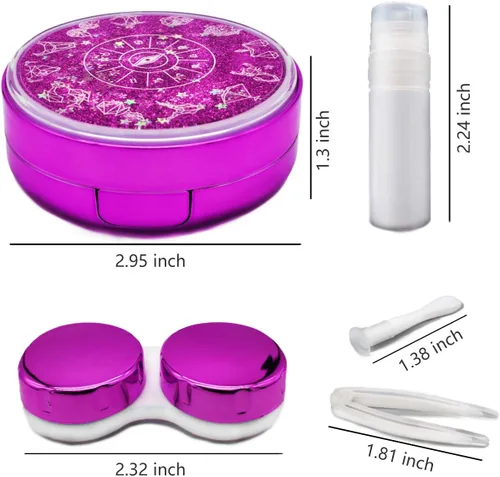 Miniatura 2 de Vastsoon Estuche para Lentes de Contacto, Lindo Kit de Aplicador de Lentes de Contacto de Tamaño de Viaje con Espejo, Herramienta Removedora