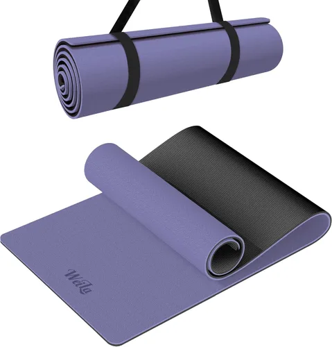 Miniatura 9 de Tapete de yoga antideslizante de TPE para mujeres y hombres, tapete de entrenamiento de doble cara de 72 x 24 pulgadas para gimnasio en casa