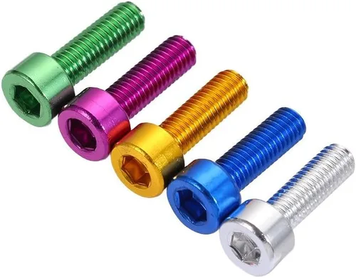 Miniatura 7 de 2 unids/set bicicleta titular tornillo hervidor rack tornillo aleación aluminio M5x15mm botella agua jaula pernos para bicicleta MTB bicicleta