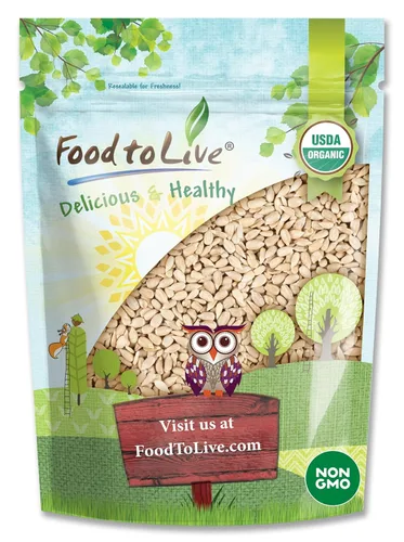 Food to Live - Semillas de girasol orgánicas, 1 libra - Sin cáscara, crudas, sin OMG, granos secos, sin sal, kosher, vegano, Keto, Paleo, Sirtfood,