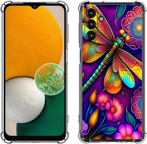 Miniatura 38 de Samsung Galaxy A14 5G - Funda para teléfono celular, diseño de flores de mariposa azul, a prueba de golpes, TPU con bordes elevados, compatible