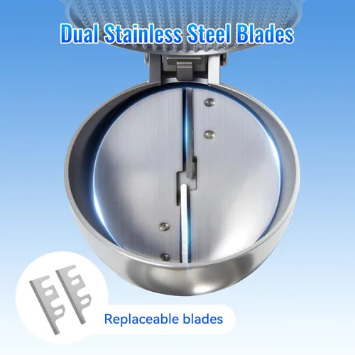 Miniatura 5 de Máquina de afeitar de hielo de doble hoja de 186 lbs/h, con cuchillas adicionales y palillo de hielo, trituradora de hielo eléctrica de 300 W