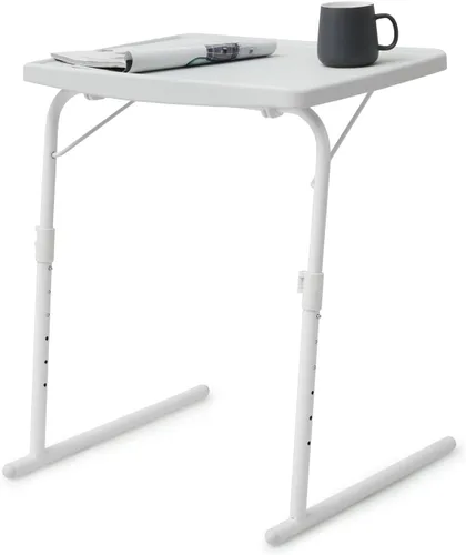 Miniatura 13 de Magshion Bandeja de TV inclinable ajustable de 22 pulgadas, mesa para cena en cama o sofá, cómoda mesa negra plegable con 3 ajustes de ángulo