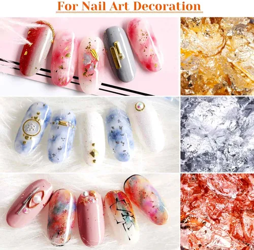 Miniatura 5 de PAXCOO - Escamas de lámina dorada para resina, copos de lámina dorada de imitación para uñas, pintura, manualidades, limo y fabricación de joyas