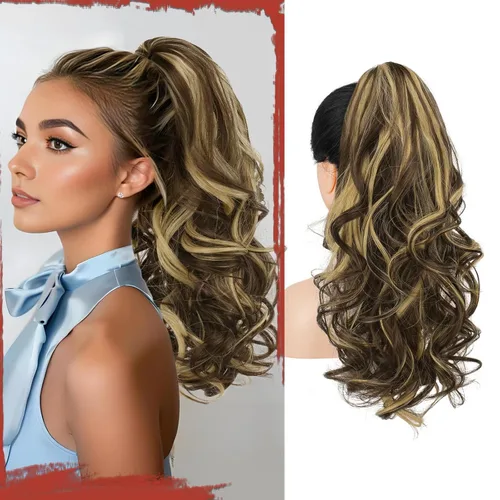 Miniatura 42 de Sofeiyan Extensión de cola de caballo de 11 pulgadas con clip de garra, extensiones de cabello con cola de caballo, cola de caballo larga y rizada