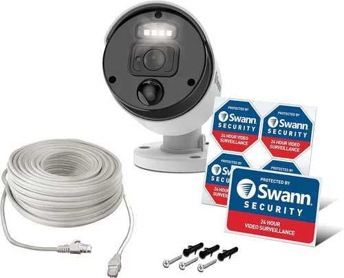 Miniatura 8 de Cámara de seguridad adicional Swann NVR para grabadores NVR CCTV PoE cableados, video 4K Ultra HD, vigilancia interior/exterior, luces sensor
